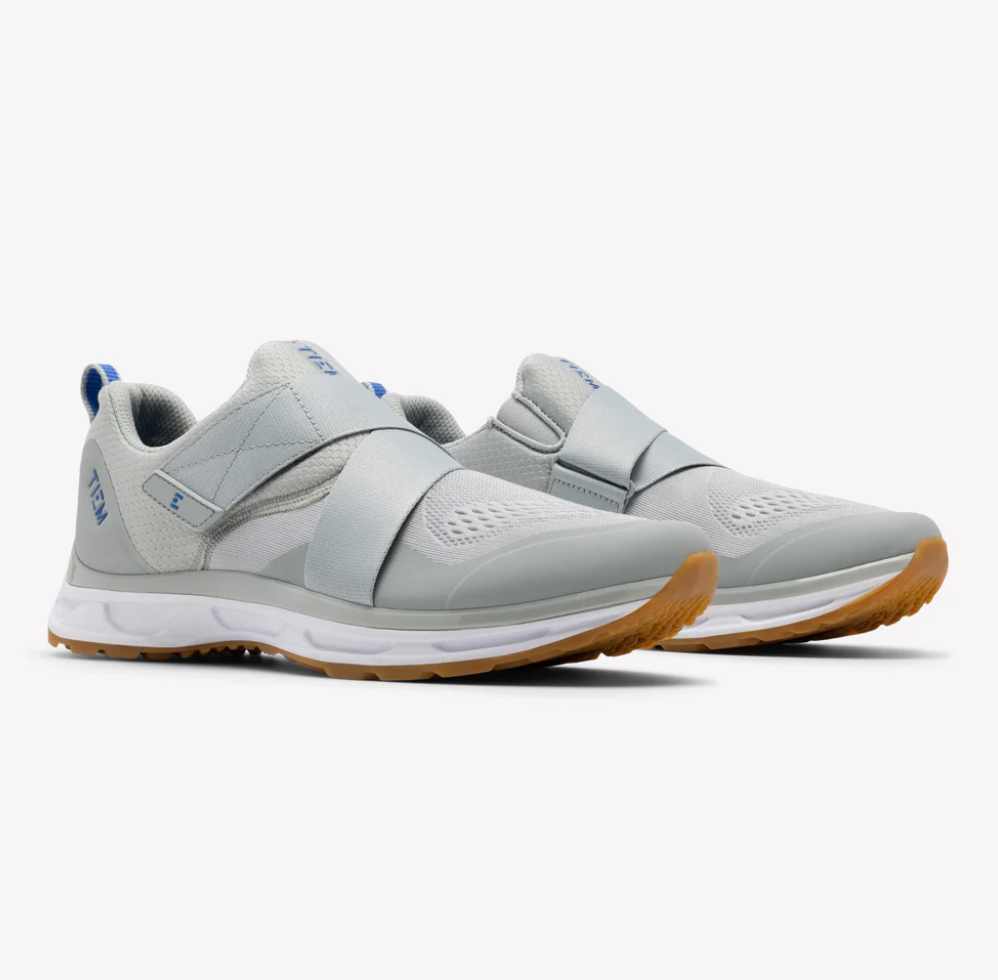 Tiem Men's Slipstream Cycling Shoe- Light Grey/Royal