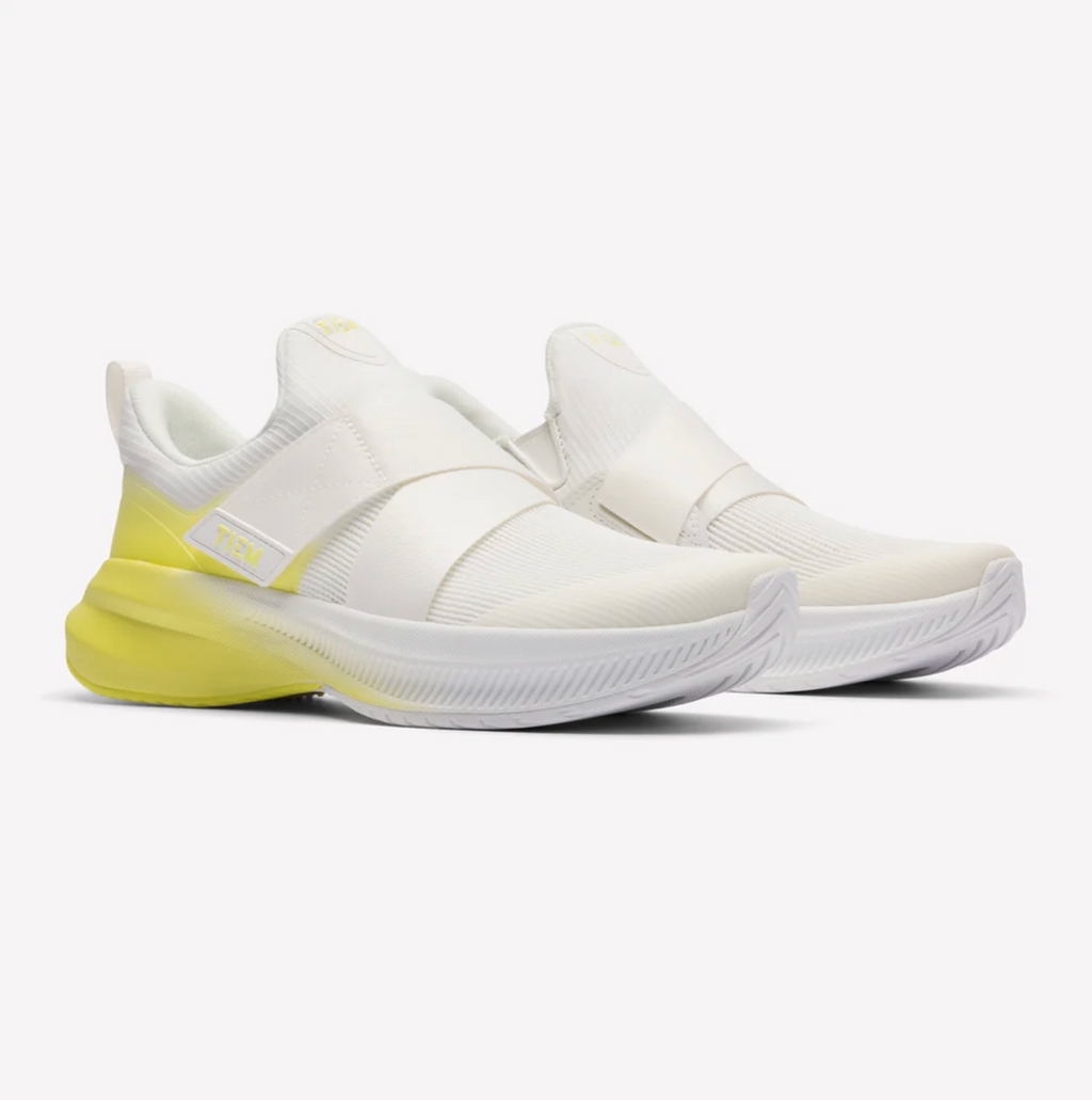 Tiem Lynx Cycling Shoe-White/Bold Citron